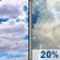 Wednesday: Isolated showers and thunderstorms after 3pm. Mostly cloudy, with a high near 85. West wind 3 to 8 mph. Chance of precipitation is 20%. New rainfall amounts less than a tenth of an inch possible. Wednesday: Mostly Cloudy then Isolated Showers And Thunderstorms