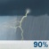 Monday: Showers and thunderstorms. Cloudy, with a high near 68. East wind around 10 mph. Chance of precipitation is 90%. New rainfall amounts between 1 and 2 inches possible. Monday: Showers And Thunderstorms